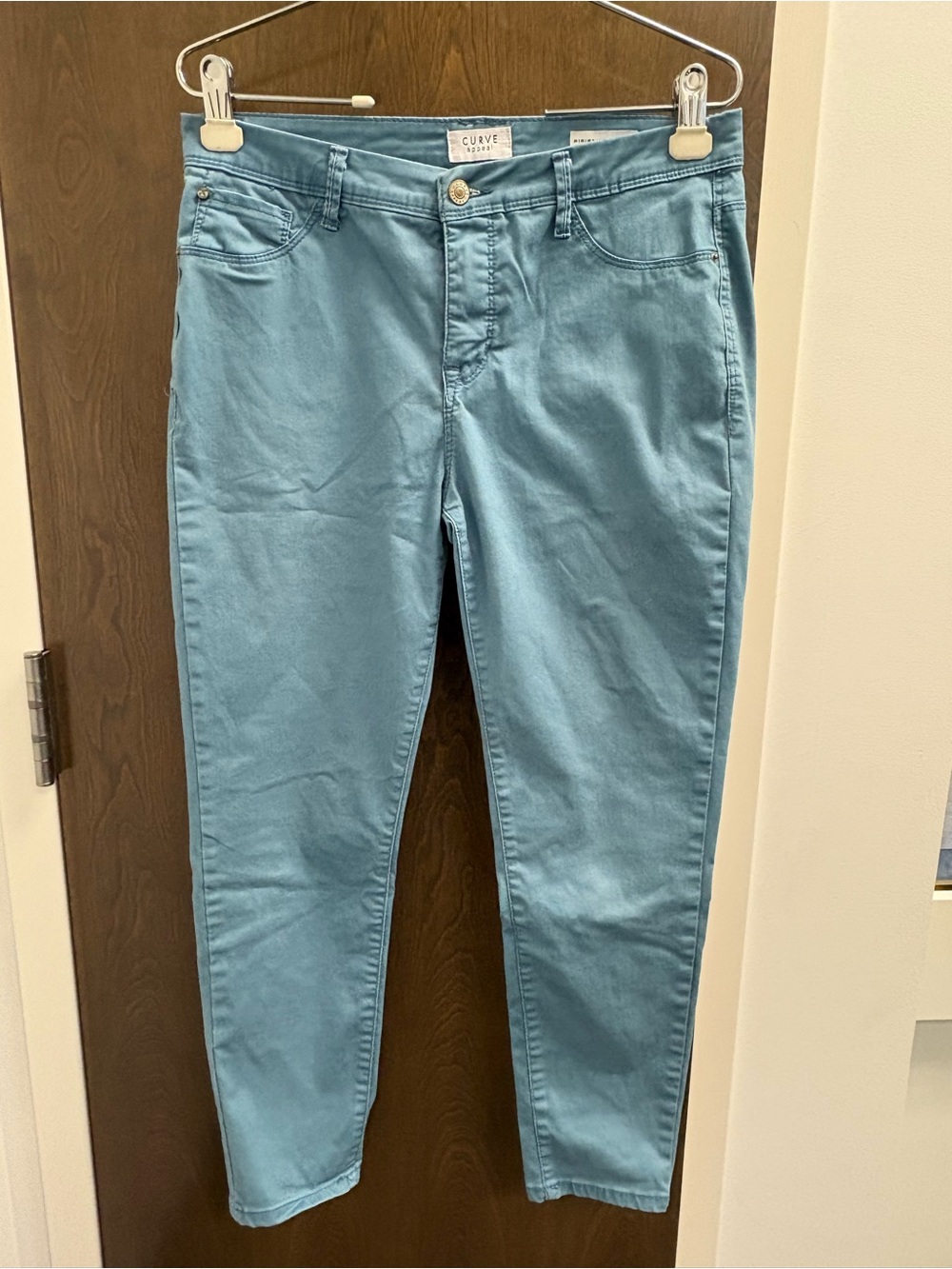 Curve Appeal Twill Minimalist Jegging Pants Stretch Light Blue Size 10 30